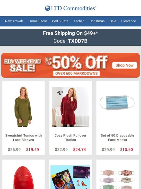 Deals Up to 50% Off! This Weekend Only!