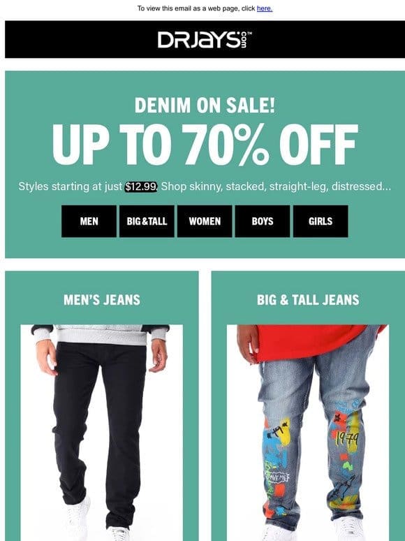 Denim BLOWOUT – Up to 70% Off