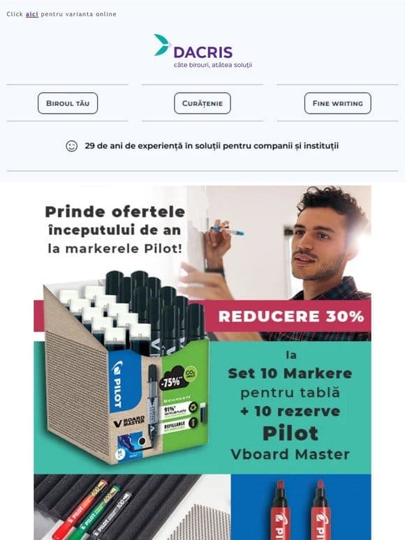 Descoperă Super Ofertele începutului de an la Markerele Pilot: VBoard și P100/P400!