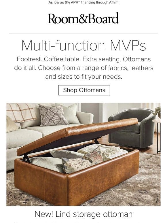 Design meets function in modern ottomans