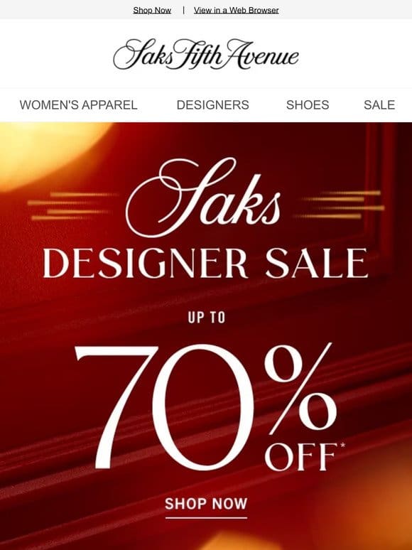 Designer Sale: Hurry for up to 70% off + Try these trending styles