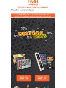 Destock days – hasta un 70% de descuento