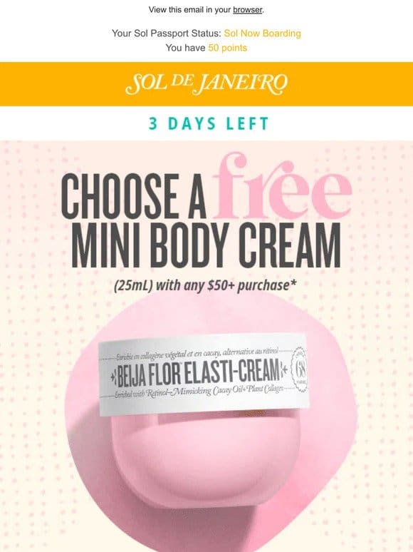 Did someone say FREE* Body Cream?