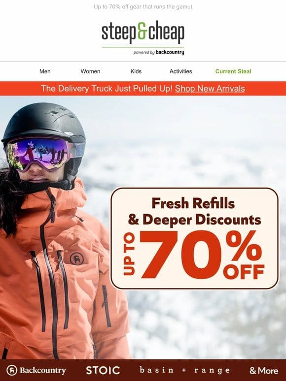 Don’t miss our deepest discounts on Backcountry & Stoic