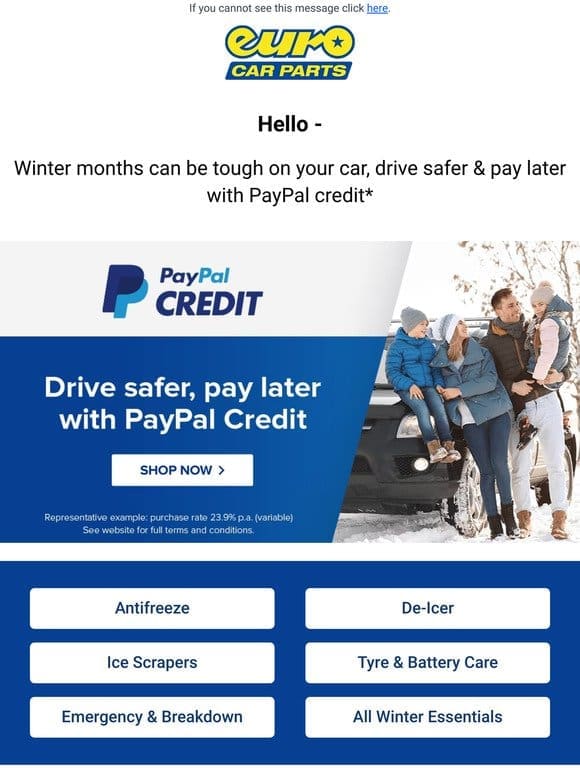 Drive Safe Now， Pay Later with PayPal Credit!