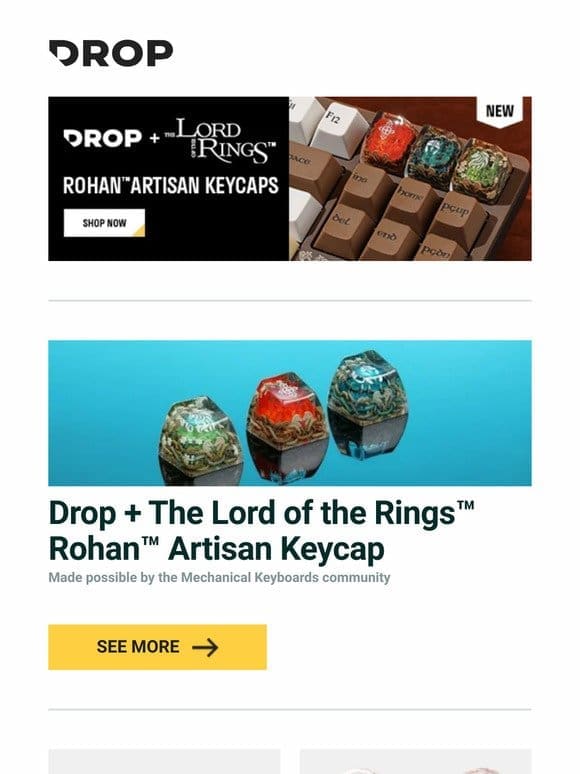 Drop + The Lord of the Rings™ Rohan™ Artisan Keycap， Qudelix-5K Bluetooth USB DAC/Amp， Shozy & Neo BG 5BA IEM and more…