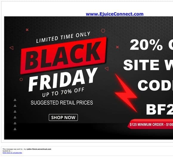 EJUICE CONNECT Black Friday COUPON