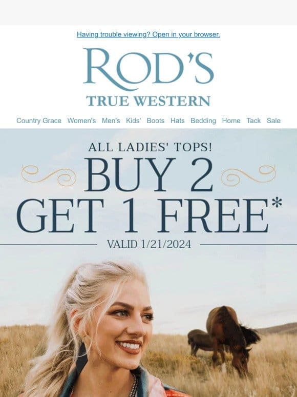 ENDS TODAY! Stock Up: Buy 2 Get 1 FREE Tops (All Styles!)