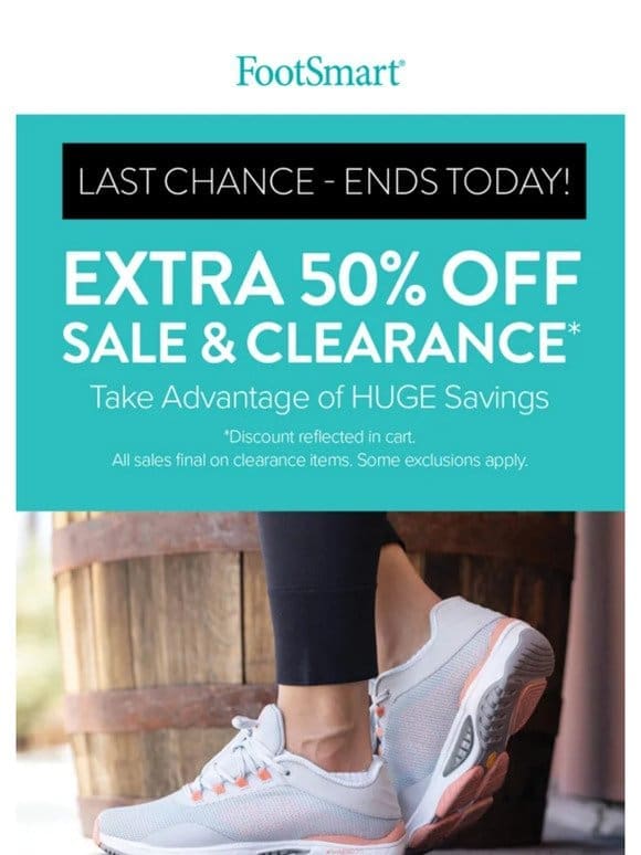 ENDS TODAY! ⏰ 50% Off Sale & Clearance!