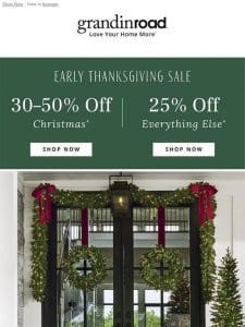 ENDS TONIGHT! 30-50% off Christmas & more