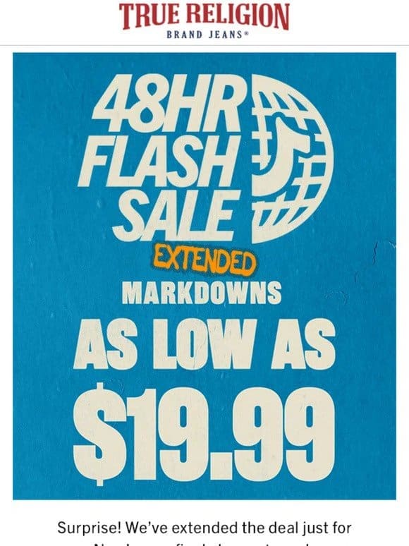 EXTENDED   $19.99 FLASH SALE