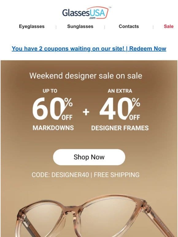 EXTRA 40% OFF designer sale