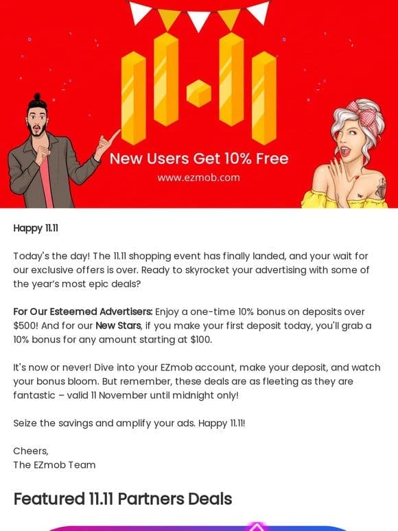 EZmob’s Exclusive 11.11 Sale Is Here!