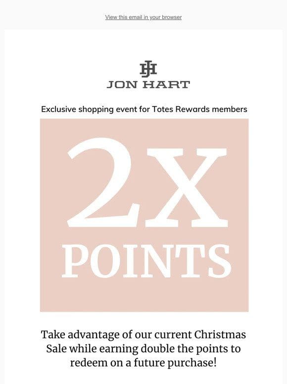 Earn 2X Points!!!