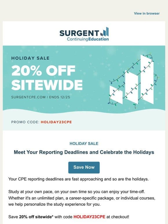 Ending: 20% off Surgent CPE