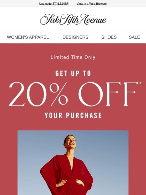 Ends today: up to 20% off your purchase + Just in: Marimekko & More