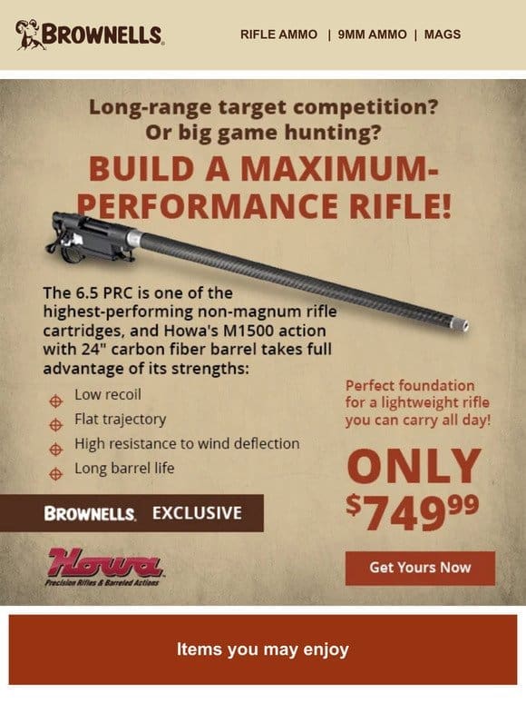 Exclusive Howa 6.5 PRC barreled actions on sale