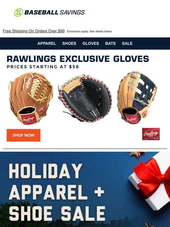 Exclusive Rawlings Gloves Starting At Just $58!