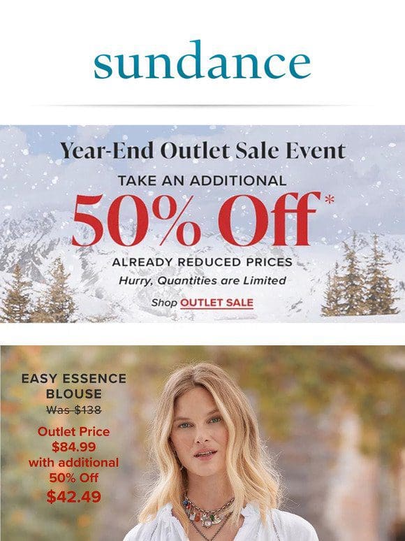 Extra 50% Off Outlet Continues…