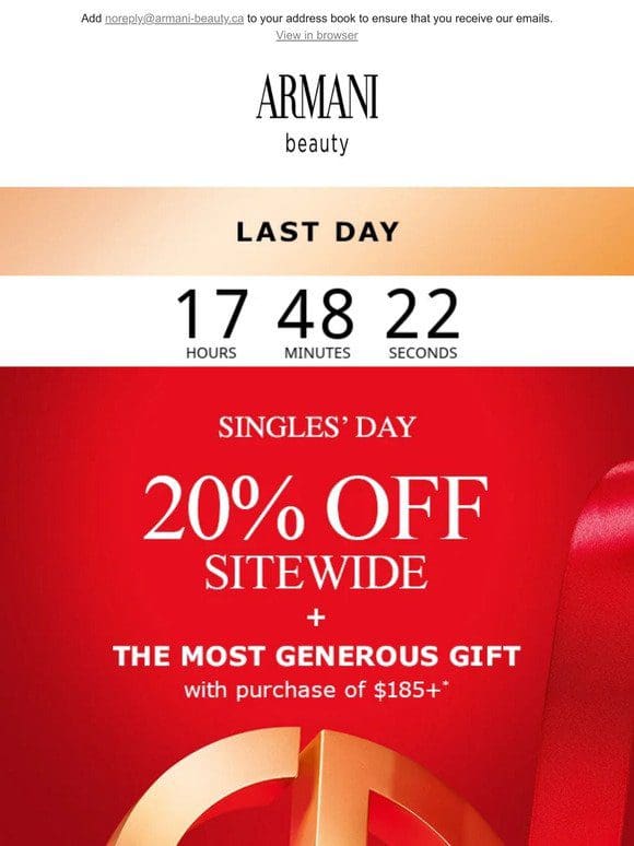 FINAL DAY: 20% OFF + our most generous gift