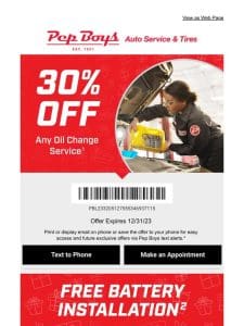 FINAL DAYS: 30% OFF Any Oil Change Service
