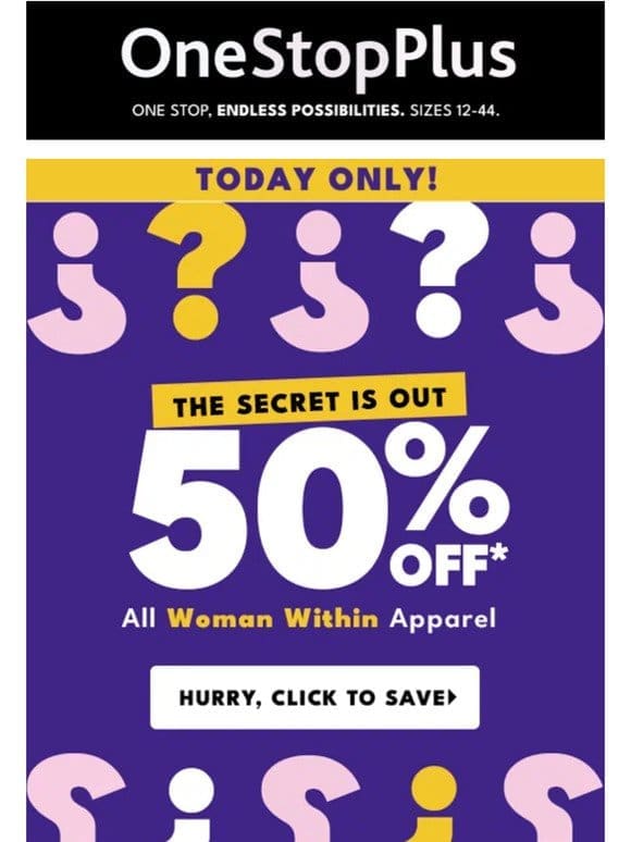 FINAL HOURS: 50% off ALL Woman Within apparel