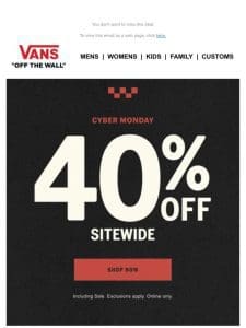 Final hours for 40% off