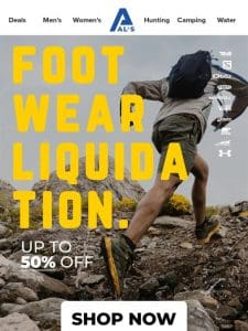 FOOTWEAR LIQUIDATION ⚡ Shop HUGE Savings!