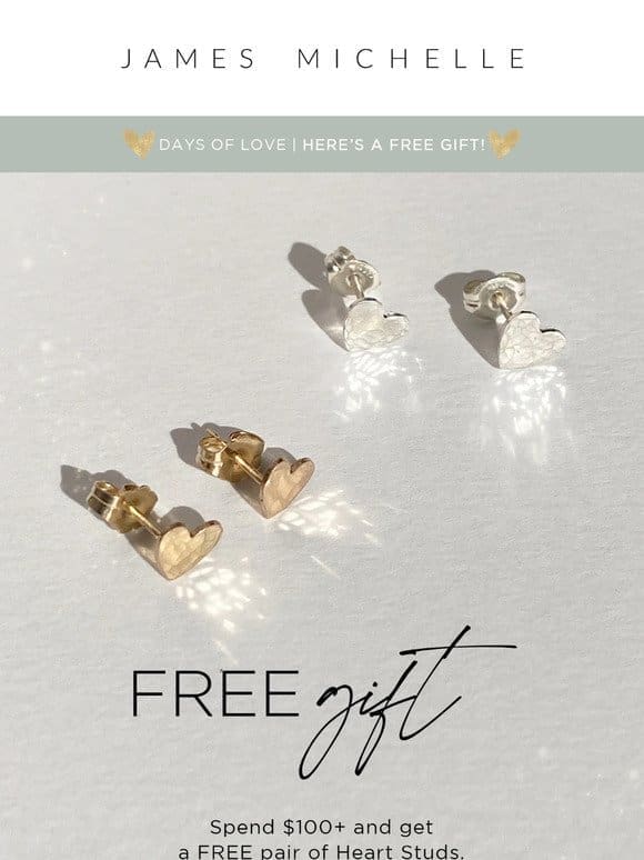 FREE Heart Studs | Days of Love Sale