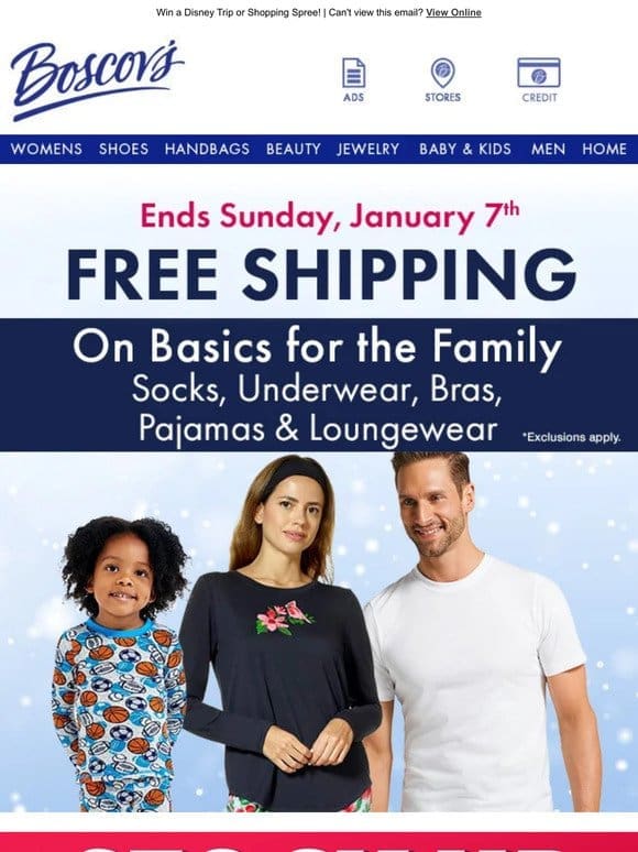 FREE SHIPPING On All Basics & Loungewear