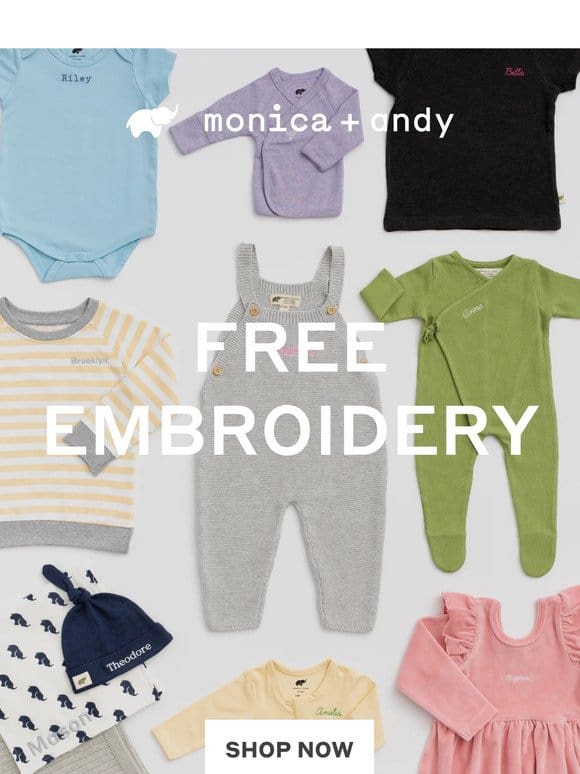 FREE embroidery–3 days only!