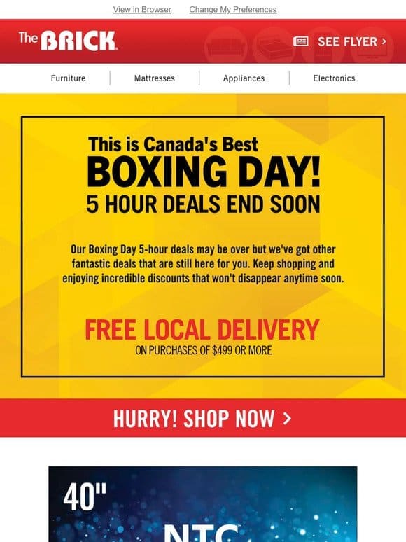 Final Countdown: Boxing Day 5-Hour Deals Ending Soon!