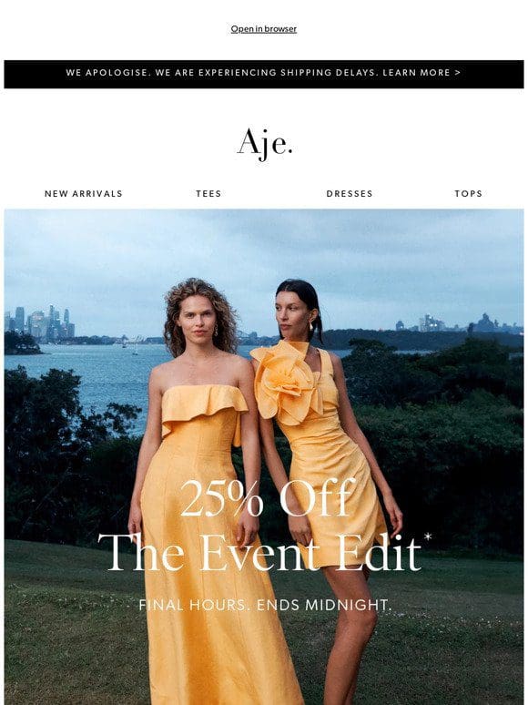 Final Hours | 25% Off The Event Edit