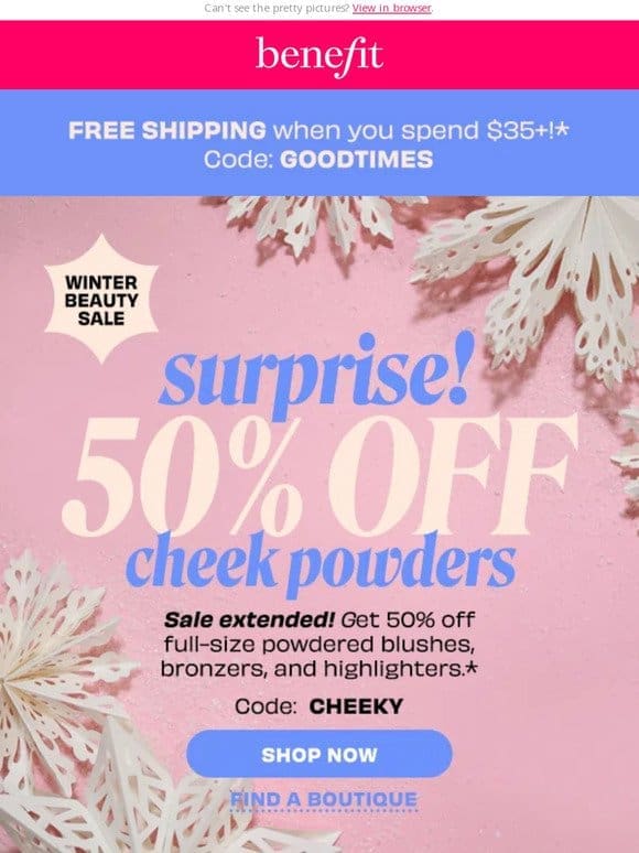 Final hours: 50% OFF cheek powders