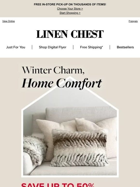Find Your Winter Comfort: Up to 50% OFF Home Essentials!
