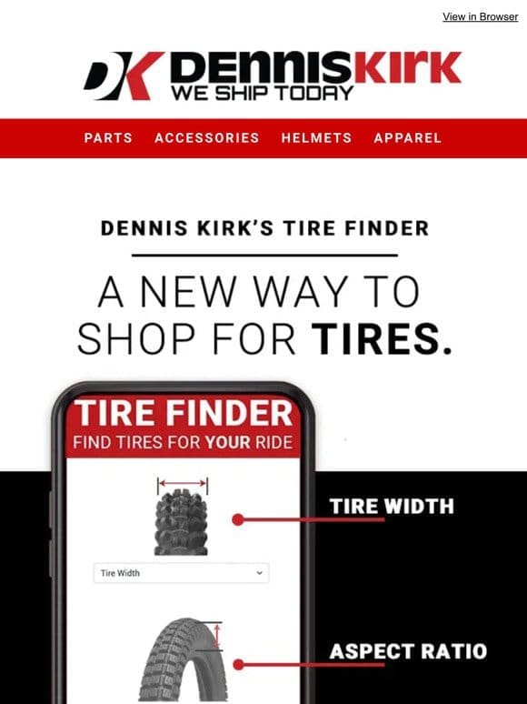 Finding Dirt Bike Tires just got Easier – the Dennis Kirk Tire Finder!