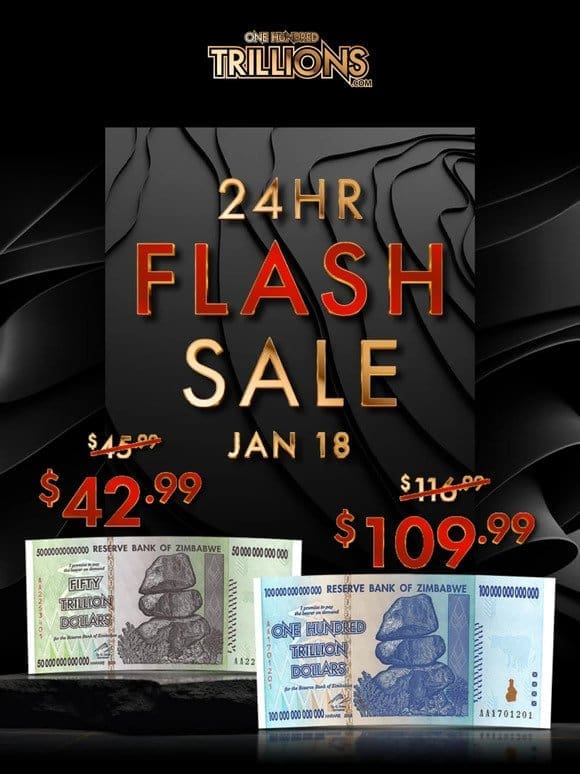 Flash Sale Starts Today! 100T for $109.99!