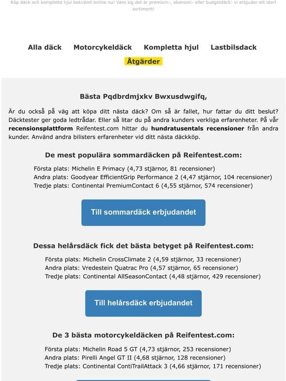 Från samhället: Det här är de bästa däcken på Reifentest.com