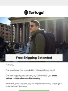 Free Shipping Deadline Extended to 11 am EST