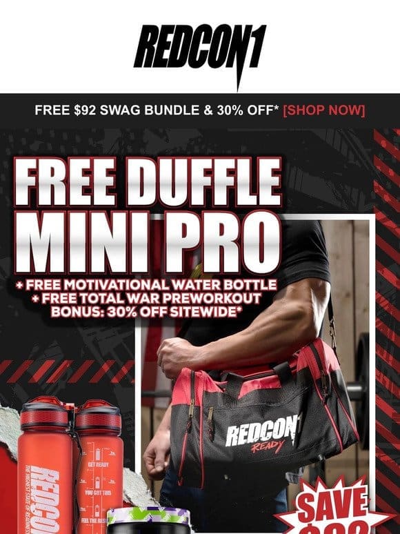 Free TOTAL WAR， Mini Duffle & 30% OFF Sitewide*