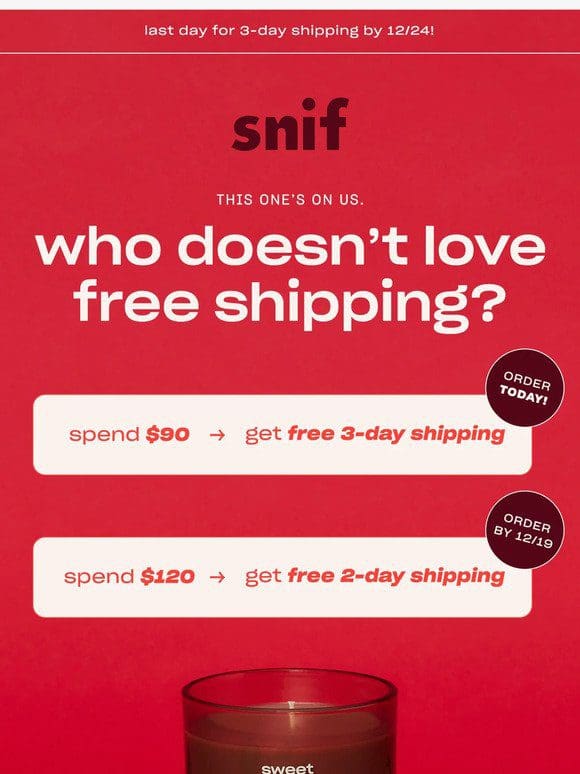 Free guaranteed 3-day shipping over $90!!!