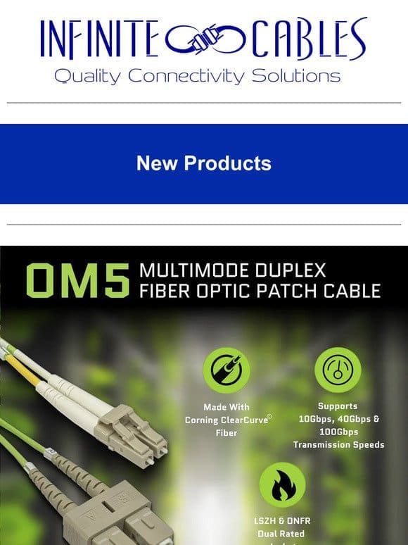 Future-Proof Your Network with OM5 Multimode Duplex Fiber Patch Cables!