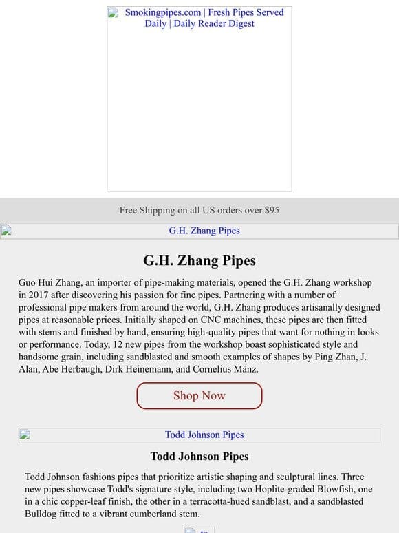 G.H. Zhang Pipes | Artisan Designs Serially Produced