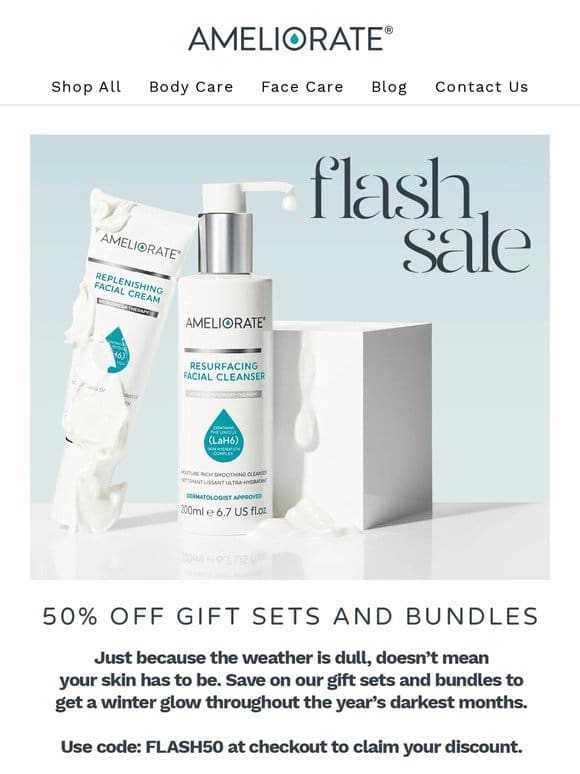 Get 50% off Our Gift sets & Bundles