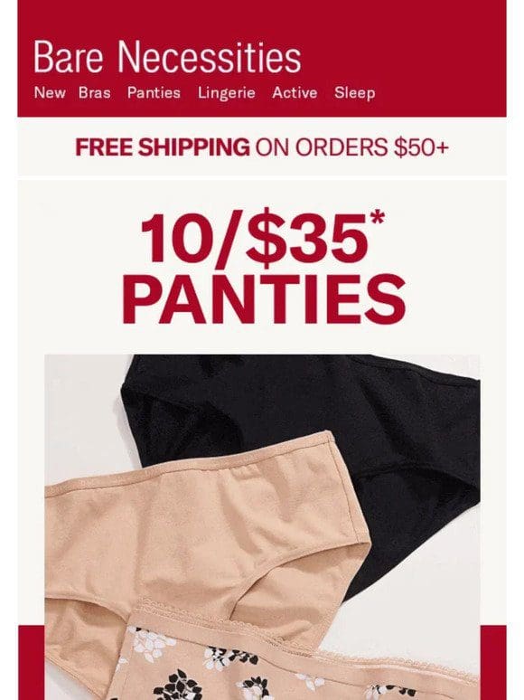 Get It While It’s Hot! 10 For $35 Panties