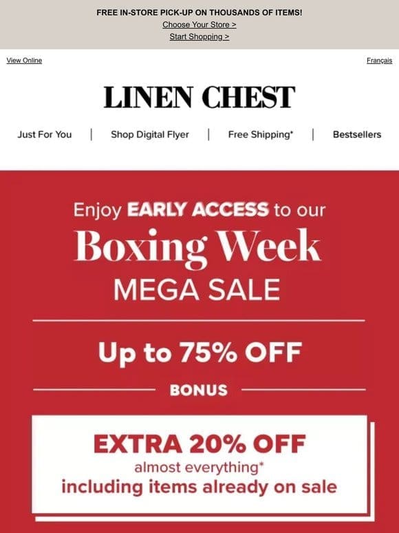 Get a Head Start on Shopping > EARLY BOXING DAY DEALS are Here!