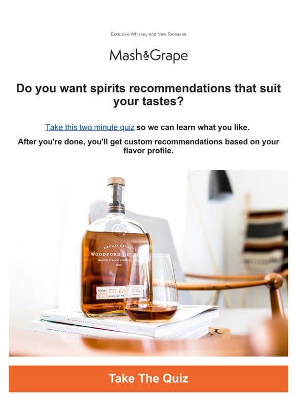 Get personalized spirits recommendations