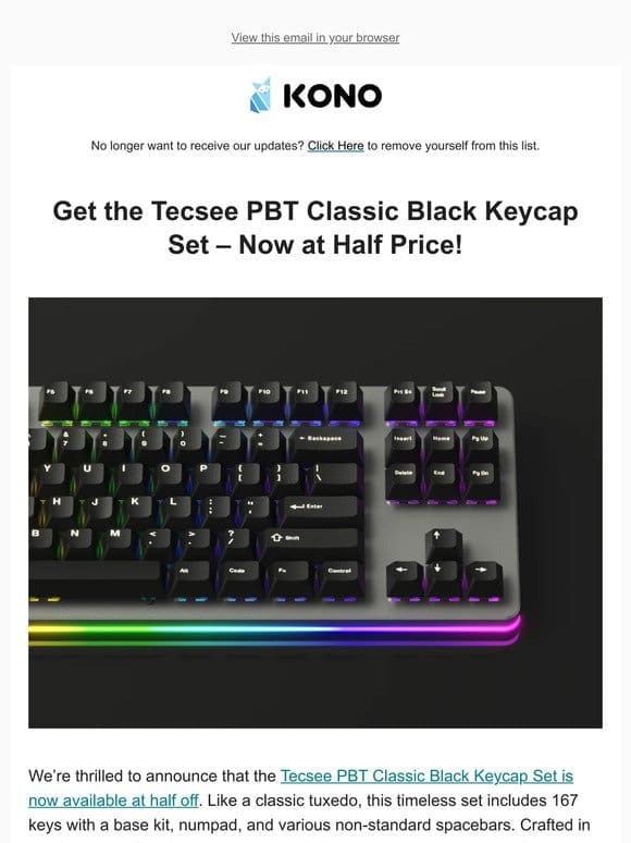 Get the Tecsee PBT Classic Black Keycap Set – Now at Half Price!