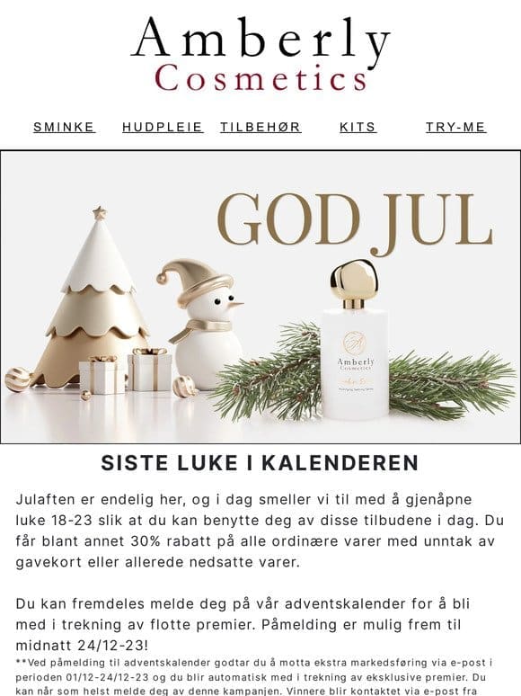 God Jul fra Amberly Cosmetics