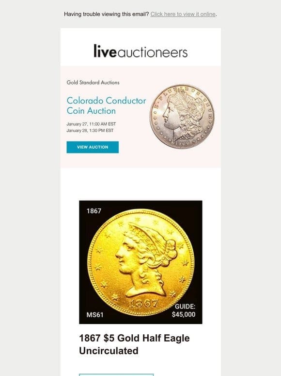 Gold Standard Auctions | Colorado Conductor Coin Auction